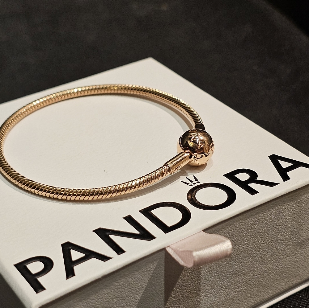 Pandora Moments Snake Chain Bracelet14k Rose gold-plated 7.5